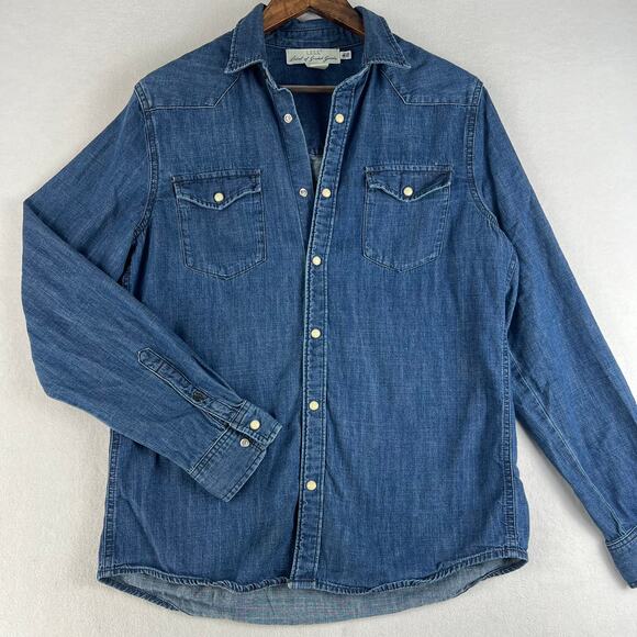 L.O.G.G. X H&M Denim Pearl Snap Men’s Shirt in EUC SZ M - Picture 1 of 9